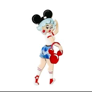 Lipstick & Chrome -Bounding Belle brooch